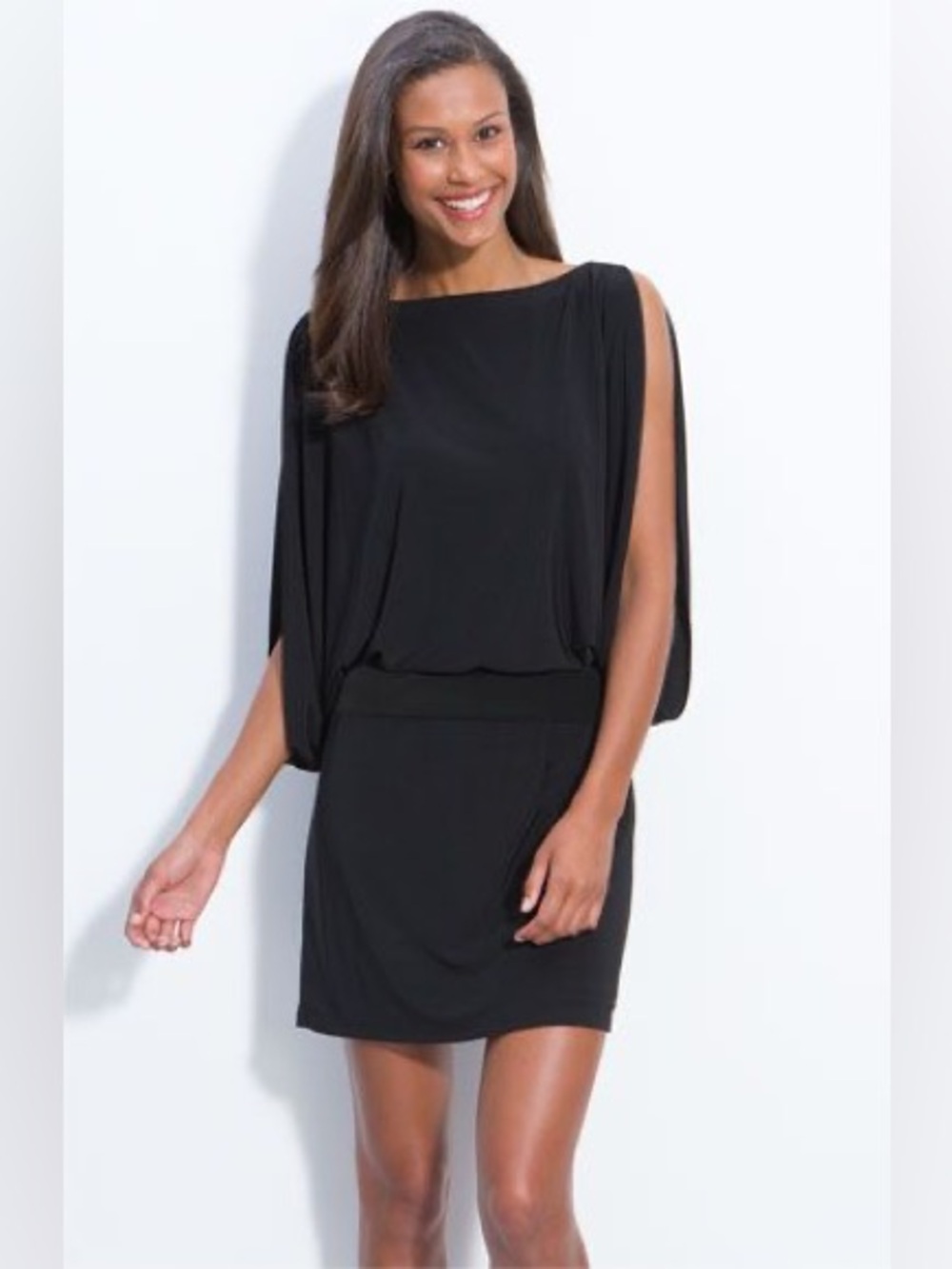 Jessica Simpson Draped Sleeve
Jersey Blouson Dress
